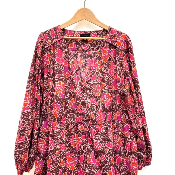 Summersalt Countryside Poplin Button Down Midi Dress Vineyard Blooms Pinot 2X - Picture 8 of 16